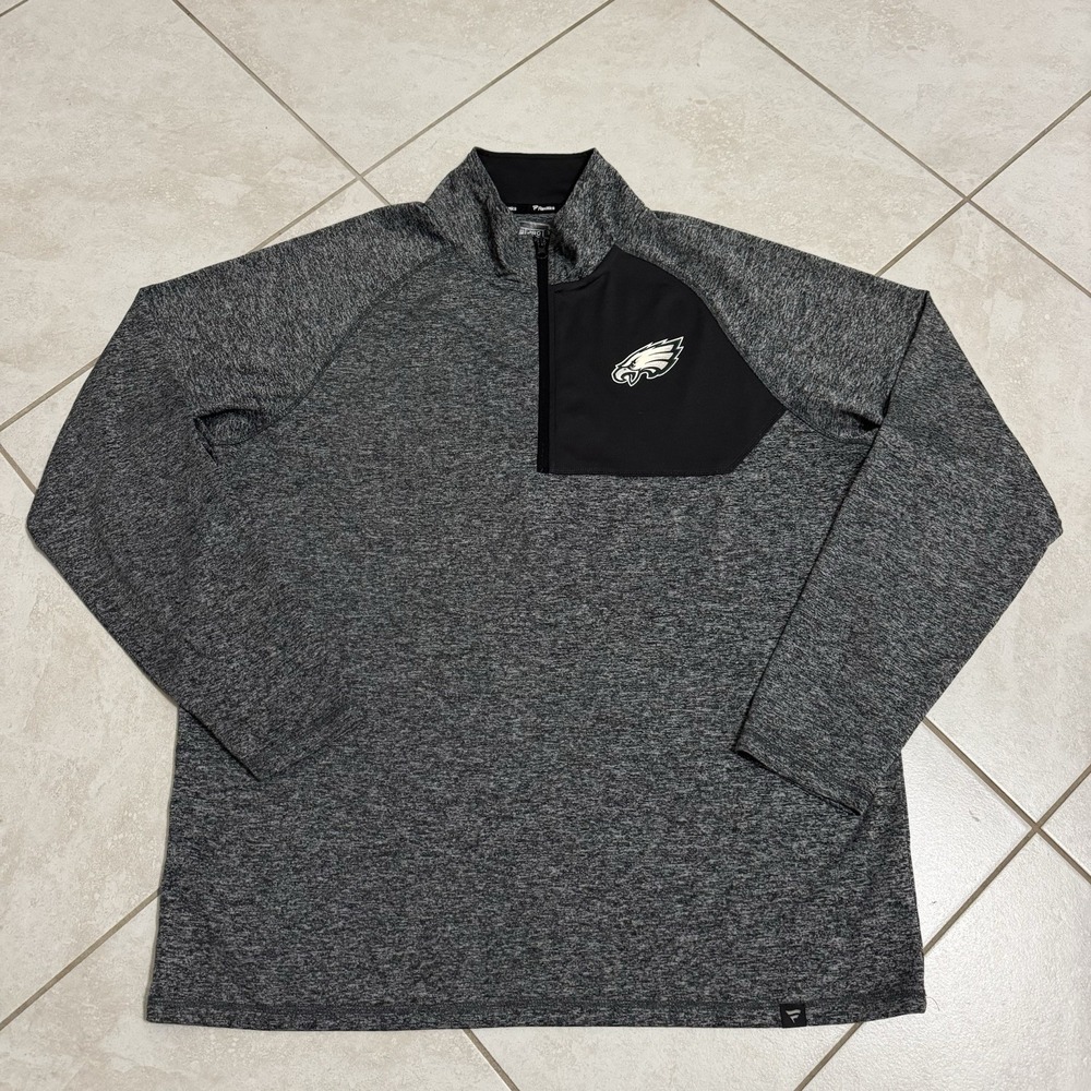 Philadelphia Eagles Pullover Mens XL Gray Fanatics Pro Line 1/4 Zip NFL Football